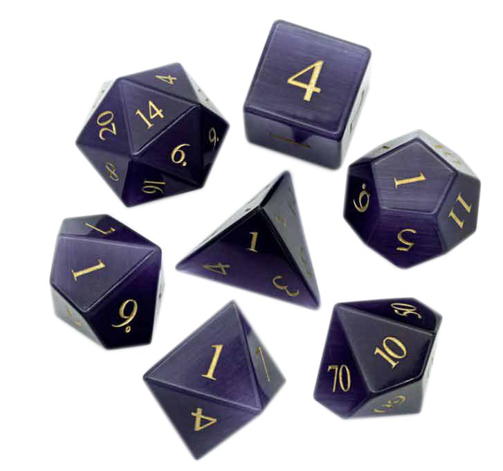Conclave of Wizards Handcrafted Gemstone Dice Set & Dice Case - Bea DnD Games