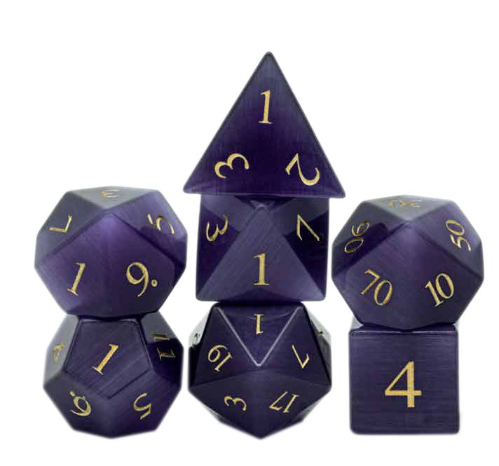 Conclave of Wizards Handcrafted Gemstone Dice Set & Dice Case - Bea DnD Games