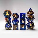Copper River 12 Piece Glimmer Dice Set with Gold Ink + Dice Bag (Kraken Dice) - Bea DnD Games