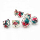 Coral Reef - 7 Piece Polyhedral Dice Set + Dice Bag - Bea DnD Games