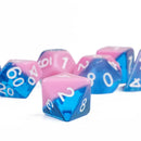 Coral Tides - 7 Piece Polyhedral Dice Set + Dice Bag - Bea DnD Games