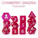 Cranberry Sangria 12 Piece Dice Set with Silver Ink + Dice Bag (Kraken Dice) - Bea DnD Games
