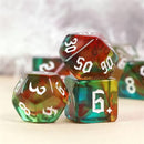 Crimson Tide - 7 Piece Polyhedral Dice Set + Dice Bag - Bea DnD Games