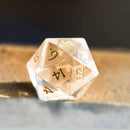 Crystal Ball Handcrafted 7 Piece Glass Dice Set & Dice Case - Bea DnD Games