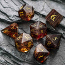 Crystal Forest Handcrafted Glass Dice Set & Dice Case - Bea DnD Games