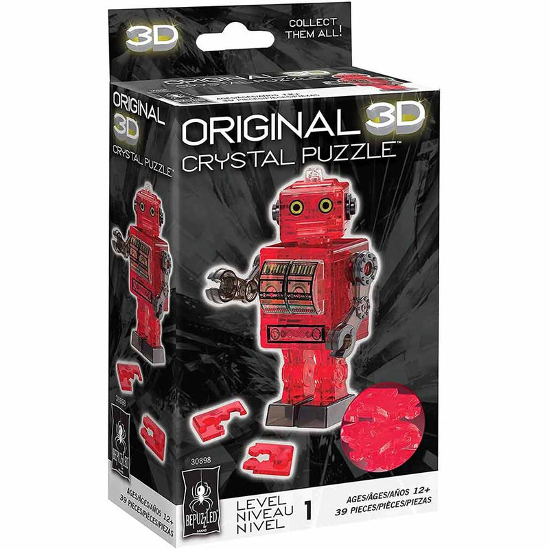 Crystal Puzzle: Red Tin Robot 3D Puzzle - Bea DnD Games