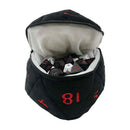D20 Dice Plush Black and Red Dice Bag - Bea DnD Games