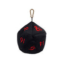 D20 Dice Plush Black and Red Dice Bag - Bea DnD Games