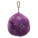 D20 Dice Plush Purple and White Dice Bag - Bea DnD Games