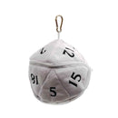 D20 Dice Plush White and Black Dice Bag - Bea DnD Games