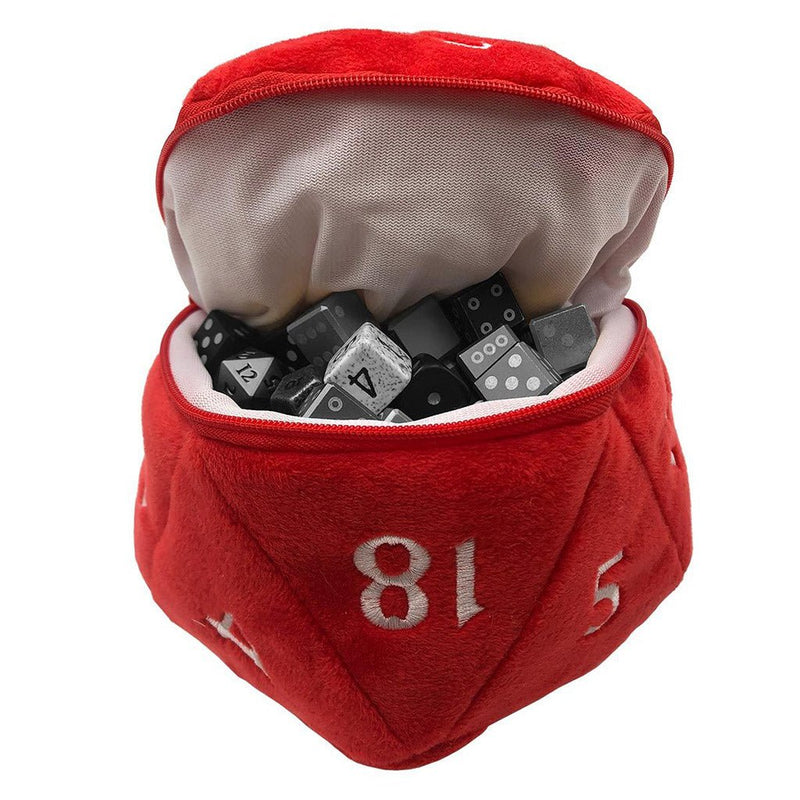 D20 Plush Dice Bag Red - Bea DnD Games