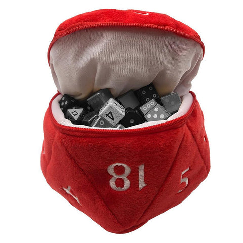D20 Plush Dice Bag Red - Bea DnD Games