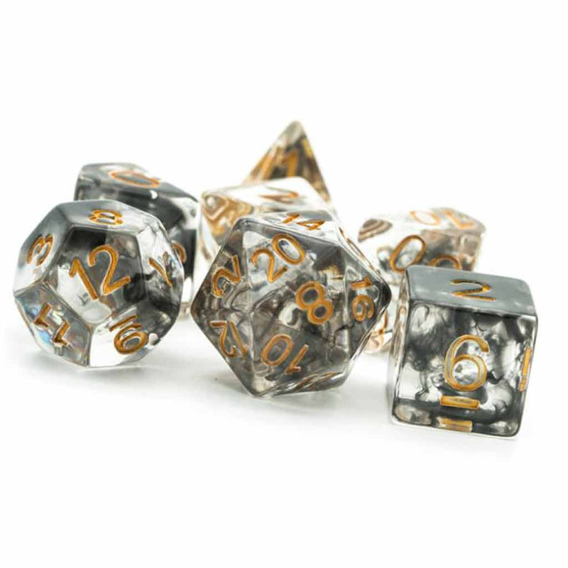 Dark Ritual - 7 Piece Polyhedral Dice Set + Dice Bag - Bea DnD Games