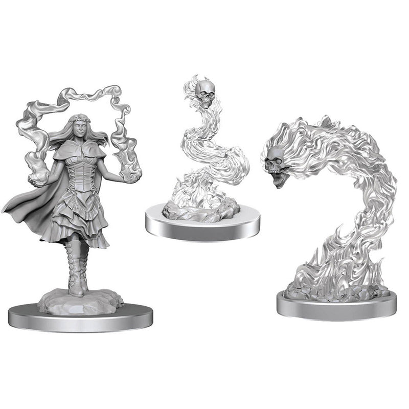 Dark Spellcaster & Flameskulls - Nolzur's Marvelous Unpainted Miniatures - Bea DnD Games
