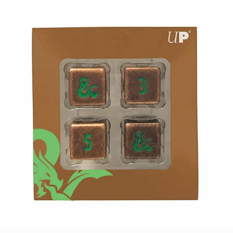 D&D Heavy Metal D6 Feywild Copper and Green Dice Set (4xd6 dice set) - Bea DnD Games