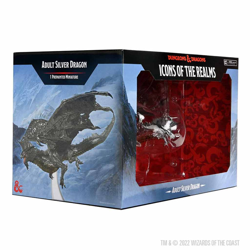 D&D Icons of the Realms Adult Silver Dragon Premium Figure - Bea DnD Games