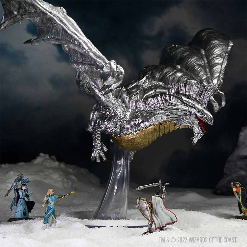 D&D Icons of the Realms Adult Silver Dragon Premium Figure - Bea DnD Games