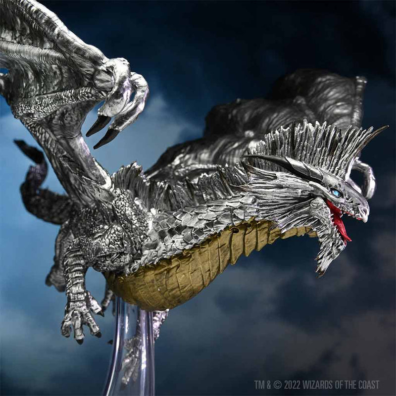 D&D Icons of the Realms Adult Silver Dragon Premium Figure - Bea DnD Games