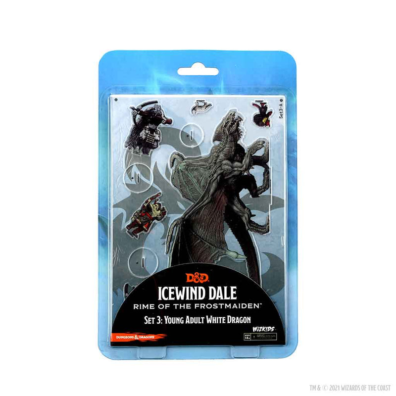 D&D Idols of the Realms Miniatures Icewind Dale Rime of the Frostmaiden-2D Young Adult White Dragon - Bea DnD Games
