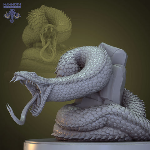 Deathfang Constrictor Snake | BeaMini Unpainted RPG Miniatures - Bea DnD Games