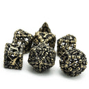 DemiLich 7 Piece Hollow Metal Polyhedral Dice Set & Dice Case - Bea DnD Games