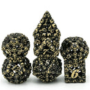 DemiLich 7 Piece Hollow Metal Polyhedral Dice Set & Dice Case - Bea DnD Games