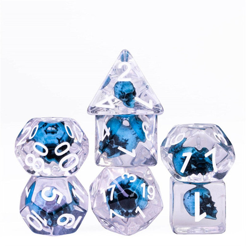 Demilich - 7 Piece Polyhedral Dice Set + Dice Bag - Bea DnD Games