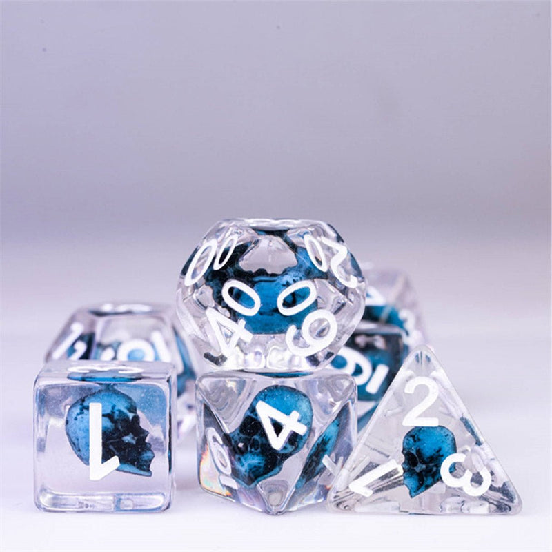 Demilich - 7 Piece Polyhedral Dice Set + Dice Bag - Bea DnD Games