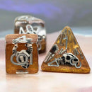 Desert Bones - 7 Piece Polyhedral Dice Set + Dice Bag - Bea DnD Games