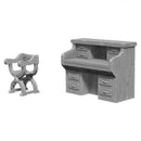 Desk & Chair Deep Cuts Unpainted Miniatures - Bea DnD Games