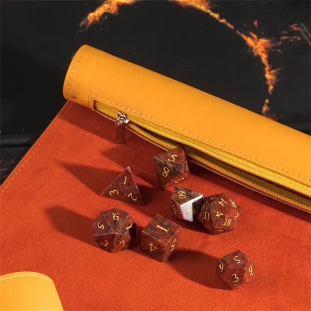 Dice Scroll (Dice Mat & Storage - Orange) - Bea DnD Games