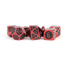 Digital Ninja - 7 Piece Metal Polyhedral Dice Set & Dice Case - Bea DnD Games