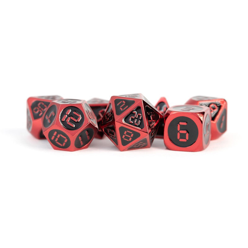 Digital Ninja - 7 Piece Metal Polyhedral Dice Set & Dice Case - Bea DnD Games