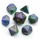 Digital Wizard - 7 Piece Polyhedral Dice Set + Dice Bag - Bea DnD Games