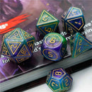 Digital Wizard - 7 Piece Polyhedral Dice Set + Dice Bag - Bea DnD Games