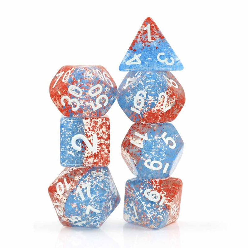 Draconic Essence - 7 Piece Polyhedral Dice Set + Dice Bag - Bea DnD Games