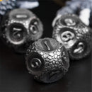Draconic Master 7 Piece Metal Polyhedral Dice Set & Dice Case - Bea DnD Games