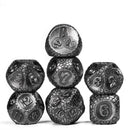 Draconic Master 7 Piece Metal Polyhedral Dice Set & Dice Case - Bea DnD Games