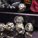 Draconic Power 7 Piece Metal Polyhedral Dice Set & Dice Case - Bea DnD Games