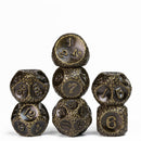 Draconic Warrior 7 Piece Metal Polyhedral Dice Set & Dice Case - Bea DnD Games