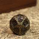 Draconic Warrior 7 Piece Metal Polyhedral Dice Set & Dice Case - Bea DnD Games