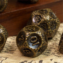 Draconic Warrior 7 Piece Metal Polyhedral Dice Set & Dice Case - Bea DnD Games