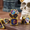 Dragon Bone - 7 Piece Metal Polyhedral Dice Set & Dice Case - Bea DnD Games