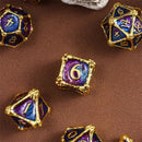 Dragon Bone - 7 Piece Metal Polyhedral Dice Set & Dice Case - Bea DnD Games