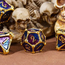 Dragon Bone - 7 Piece Metal Polyhedral Dice Set & Dice Case - Bea DnD Games