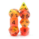 Dragon Embers Glow in the Dark 7 Piece Polyhedral Dice Set + Dice Bag - Bea DnD Games