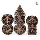 Dragon Fortress 7 Piece Metal Polyhedral Dice Set & Dice Case - Bea DnD Games