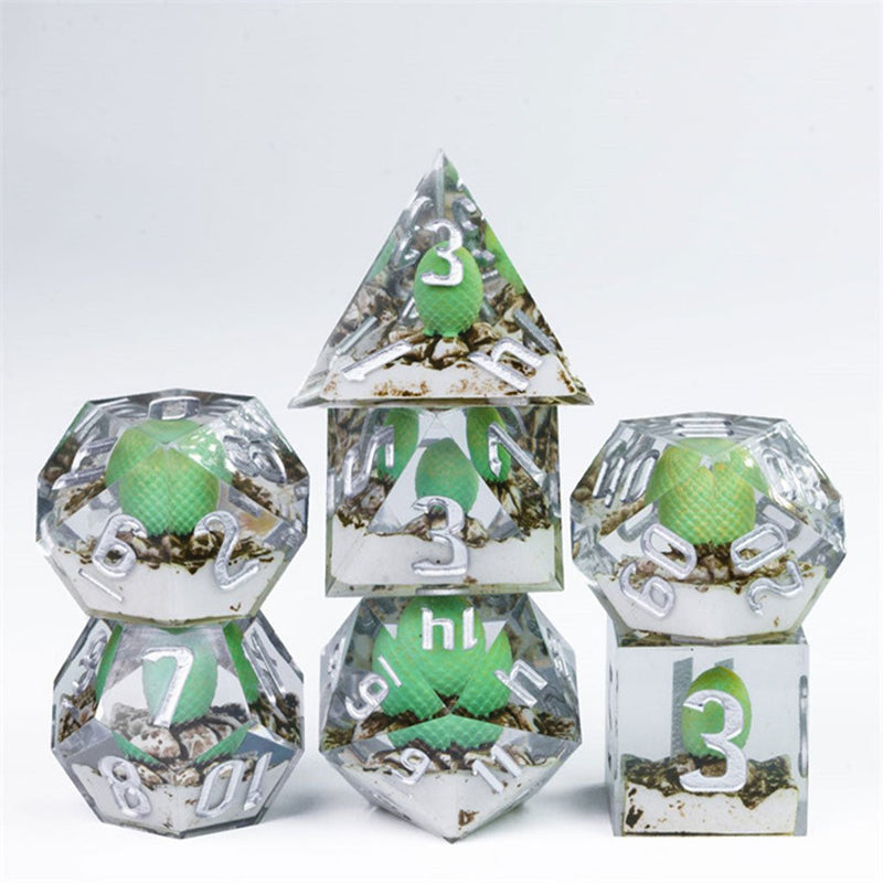 Dragon Hatchery Handcrafted Sharp Edge Dice Set & Dice Case - Bea DnD Games