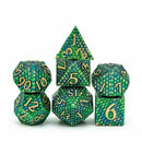 Dragon Scale 7 Piece Metal Polyhedral Dice Set & Dice Case - Bea DnD Games