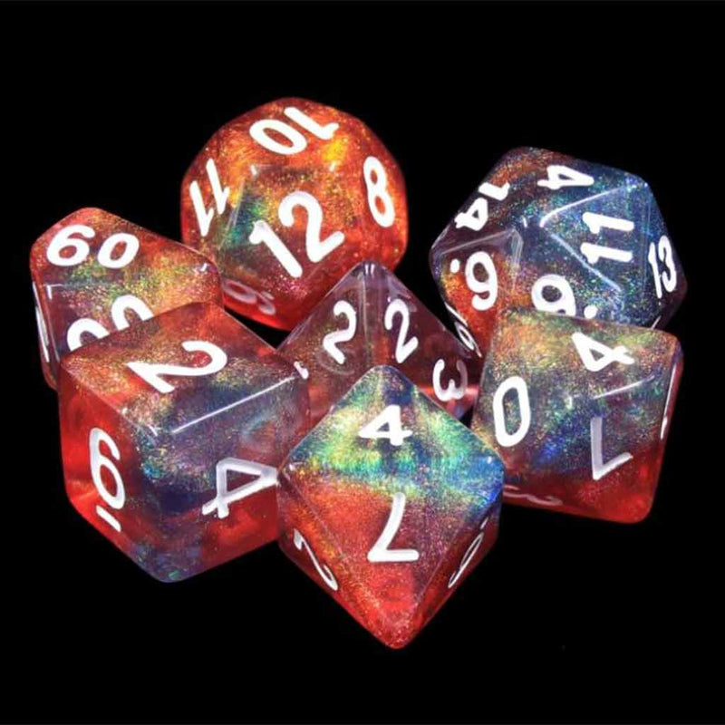 Dragon Scale - 7 Piece Polyhedral Dice Set + Dice Bag - Bea DnD Games